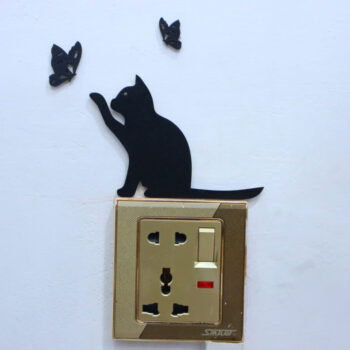 Intra απο ξύλο plywood 3mm-4mm πάχος - Διακόσμηση τοίχου Cat Butterfly Δίασταση 30x30 cm Intraeaxys-yon030y7 - Image 6