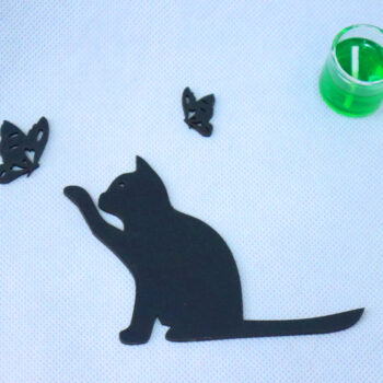 Intra απο ξύλο plywood 3mm-4mm πάχος - Διακόσμηση τοίχου Cat Butterfly Δίασταση 30x30 cm Intraeaxys-yon030y7 - Image 7