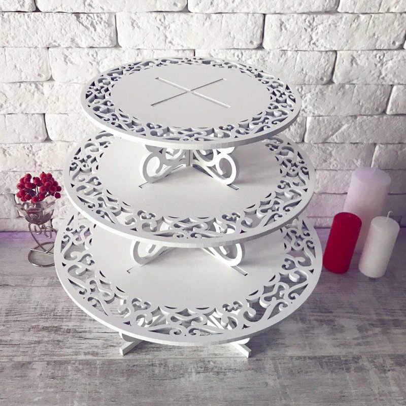 Intra απο ξύλο plywood 3mm-4mm πάχος - Cupcake Stand Cupcake Display Cupcake Tower For Party Δίασταση 30x30 cm Intraeaxys-6o3n4931