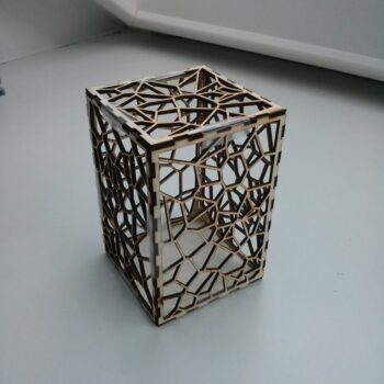 Intra απο ξύλο plywood 3mm-4mm πάχος - Ξύλινο κουτί Voronoi Δίασταση 30x30 cm Intraeaxys-d1lm2kpo - Image 1