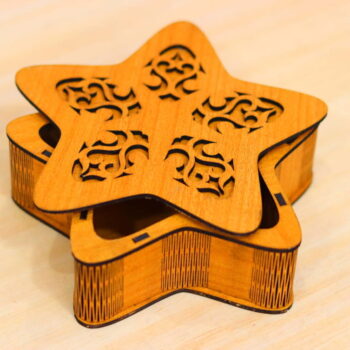 Intra απο ξύλο plywood 3mm-4mm πάχος - Ξύλινο κουτί σε σχήμα αστεριού με καπάκι Δίασταση 30x30 cm Intraeaxys-67wl6vw1 - Image 9