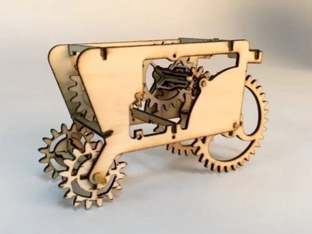 Intra απο ξύλο plywood 3mm-4mm πάχος - Ξύλινο Gear 3D Puzzle Παιχνίδι Αυτοκίνητο Δίασταση 30x30 cm Intraeaxys-078ymnno