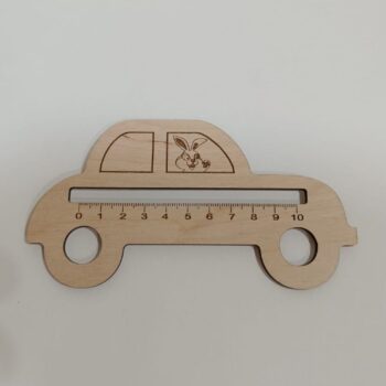 Intra απο ξύλο plywood 3mm-4mm πάχος - Χάρακας σε σχήμα αυτοκινήτου για παιδιά Δίασταση 30x30 cm Intraeaxys-lopqwez7 - Image 1