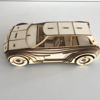 Intra απο ξύλο plywood 3mm-4mm πάχος - Ξύλινο αυτοκίνητο παιχνιδιών Volkswagen Golf Δίασταση 30x30 cm Intraeaxys-91jdzr51 - Image 4