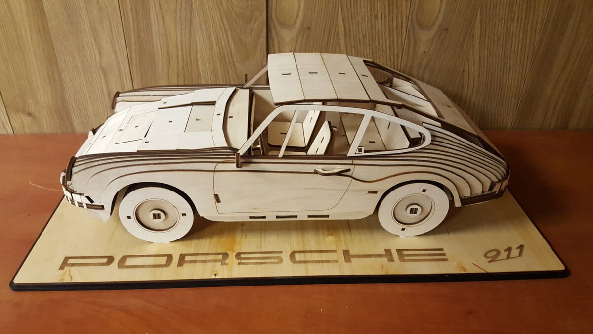 Intra απο ξύλο plywood 3mm-4mm πάχος - Porsche 911 Classic Δίασταση 30x30 cm Intraeaxys-r1z238l1