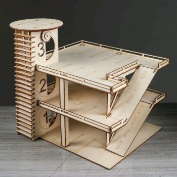 Intra απο ξύλο plywood 3mm-4mm πάχος - Γκαράζ πολλαπλών επιπέδων στάθμευσης για αυτοκίνητα παιχνιδιών Δίασταση 30x30 cm Intraeaxys-6o3yw4r7 - Image 1