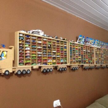 Intra απο ξύλο plywood 3mm-4mm πάχος - Ράφι τοίχου φορτηγού αποθήκευσης αυτοκινήτων παιχνιδιών Δίασταση 30x30 cm Intraeaxys-075yxk8o - Image 1