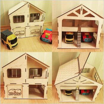 Intra απο ξύλο plywood 3mm-4mm πάχος - Σπίτι και γκαράζ για δύο αυτοκίνητα Δίασταση 40x50 cm Intraeaxys-51rr0pv1 - Image 1