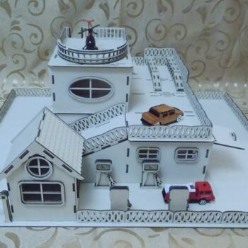 Intra απο ξύλο plywood 3mm-4mm πάχος - Ξύλινο γκαράζ παιχνιδιών με κατάστρωμα ελικοπτέρων Δίασταση 30x30 cm Intraeaxys-voq2vnqo - Image 4