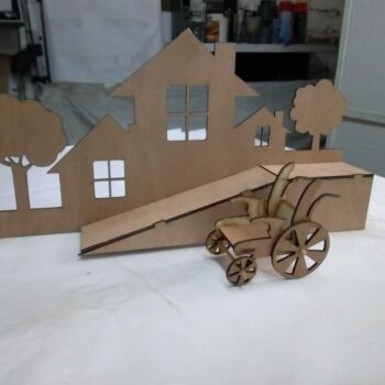 Intra απο ξύλο plywood 3mm-4mm πάχος - Μακέτα διάταξη ράμπας για CNC λέιζερ Δίασταση 30x30 cm Intraeaxys-91j3wp7m - Image 1