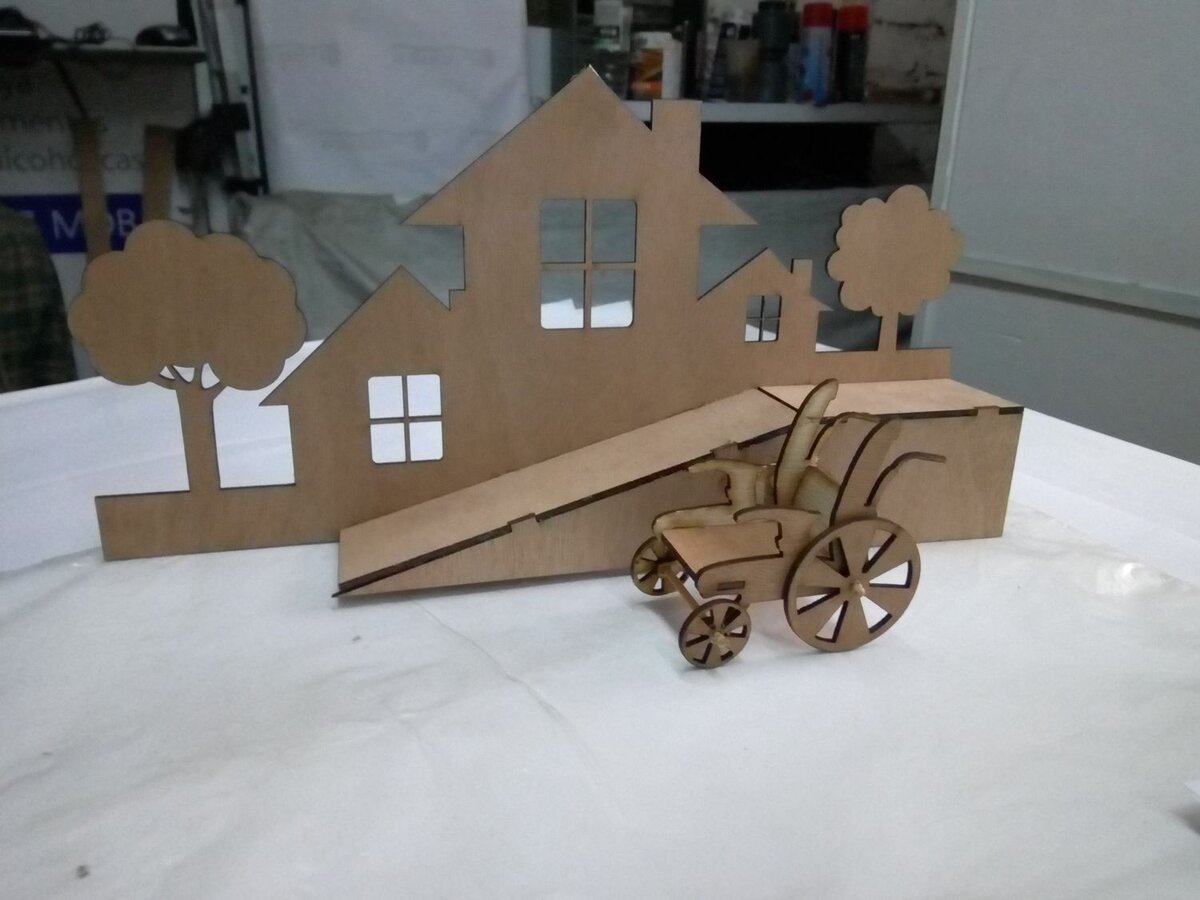 Intra απο ξύλο plywood 3mm-4mm πάχος - Μακέτα διάταξη ράμπας για CNC λέιζερ Δίασταση 30x30 cm Intraeaxys-91j3wp7m