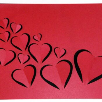 Intra απο ξύλο plywood 3mm-4mm πάχος - Χαρτί κάρτα για την ημέρα του Αγίου Βαλεντίνου Flying Hearts Δίασταση 30x30 cm Intraeaxys-m1d69937 - Image 1