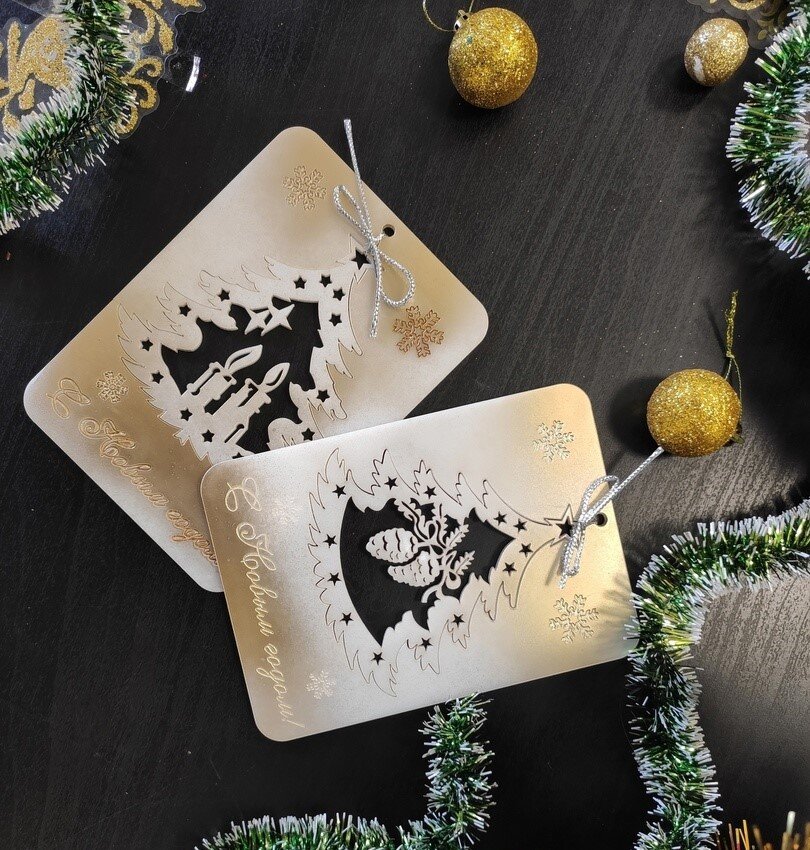 Intra απο ξύλο plywood 3mm-4mm πάχος - Κάρτες Πρωτοχρονιάς Δίασταση 30x30 cm Intraeaxys-qommgqpo