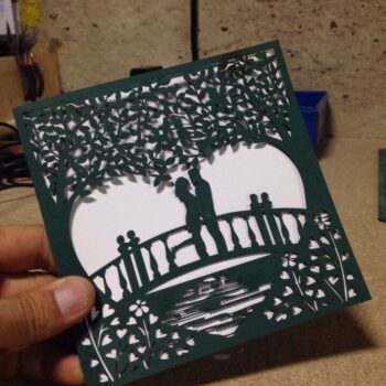 Intra απο ξύλο plywood 3mm-4mm πάχος - Πρότυπο ting προσκλητηρίων σχεδίου καρδιών ζευγαριού Δίασταση 30x30 cm Intraeaxys-eo0qmm31 - Image 1