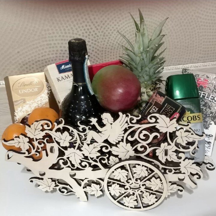 Intra απο ξύλο plywood 3mm-4mm πάχος - Ξύλινο καροτσάκι ντεκόρ τραπεζιού Δίασταση 30x30 cm Intraeaxys-zo9yl4r7