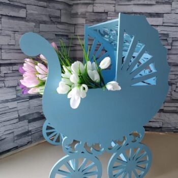 Intra απο ξύλο plywood 3mm-4mm πάχος - Βάση λουλουδιών Baby Buggy Planter Δίασταση 30x30 cm Intraeaxys-joedp091 - Image 1