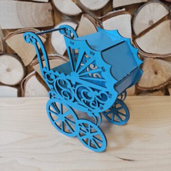 Intra απο ξύλο plywood 3mm-4mm πάχος - Μπομπονιέρες γάμου καροτσάκι μωρού ντους Δίασταση 30x30 cm Intraeaxys-m1d68ve7 - Image 1