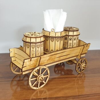 Intra απο ξύλο plywood 3mm-4mm πάχος - Σετ αλατοπίπερου με ξύλινη βάση καροτσιού Δίασταση 30x30 cm Intraeaxys-eoxlzdvo - Image 5