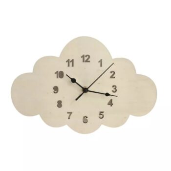 Intra απο ξύλο plywood 3mm-4mm πάχος - Χαριτωμένο Cloud Shape Cartoon Παιδικό ρολόι τοίχου Δίασταση 30x30 cm Intraeaxys-yon6ey27 - Image 4