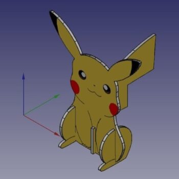 Intra απο ξύλο plywood 3mm-4mm πάχος - Εικόνα Μοντέλου Συναρμολόγησης Pikachu Δίασταση 30x30 cm Intraeaxys-lop3q8k1 - Image 1