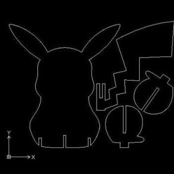 Intra απο ξύλο plywood 3mm-4mm πάχος - Εικόνα Μοντέλου Συναρμολόγησης Pikachu Δίασταση 30x30 cm Intraeaxys-lop3q8k1 - Image 3