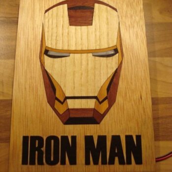 Intra απο ξύλο plywood 3mm-4mm πάχος - Ξύλο καπλαμά Iron Man Δίασταση 30x30 cm Intraeaxys-zo98ype1 - Image 1