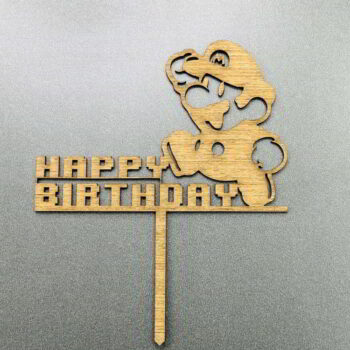 Intra απο ξύλο plywood 3mm-4mm πάχος - Mario Cake Topper Δίασταση 30x30 cm Intraeaxys-m1d6mpx7 - Image 1