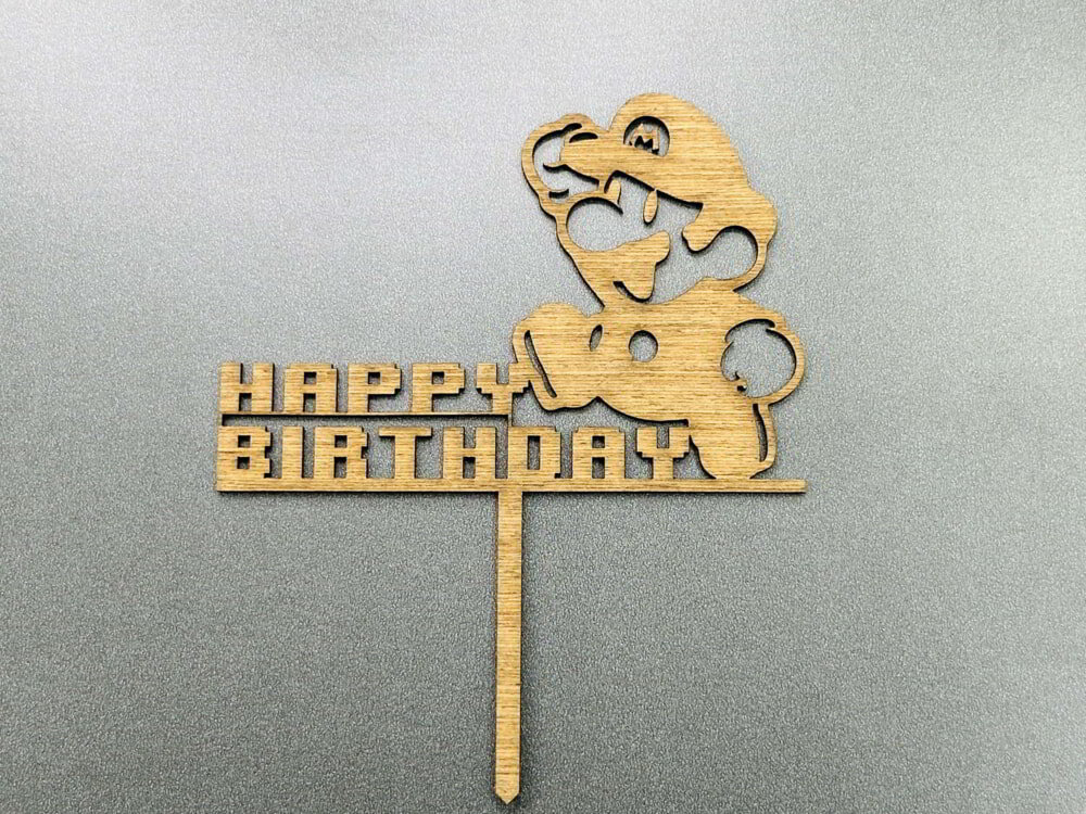 Intra απο ξύλο plywood 3mm-4mm πάχος - Mario Cake Topper Δίασταση 30x30 cm Intraeaxys-m1d6mpx7
