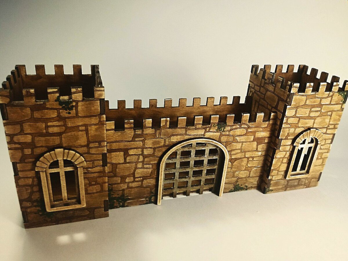 Intra απο ξύλο plywood 3mm-4mm πάχος - Φρούριο 3D Μοντέλο Σύνθετη Χαρακτική Δίασταση 30x30 cm Intraeaxys-eo2025l7