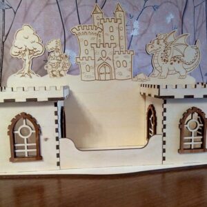 Intra απο ξύλο plywood 3mm-4mm πάχος - Castle Pencil Holder Desk Storage Organizer Αρχείο DWG Δίασταση 30x30 cm Intraeaxys-ro6y3wq7