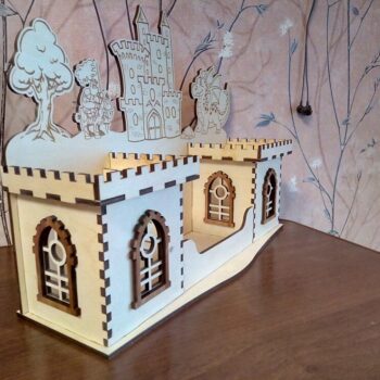 Intra απο ξύλο plywood 3mm-4mm πάχος - Castle Pencil Holder Desk Storage Organizer Αρχείο DWG Δίασταση 30x30 cm Intraeaxys-ro6y3wq7 - Image 3