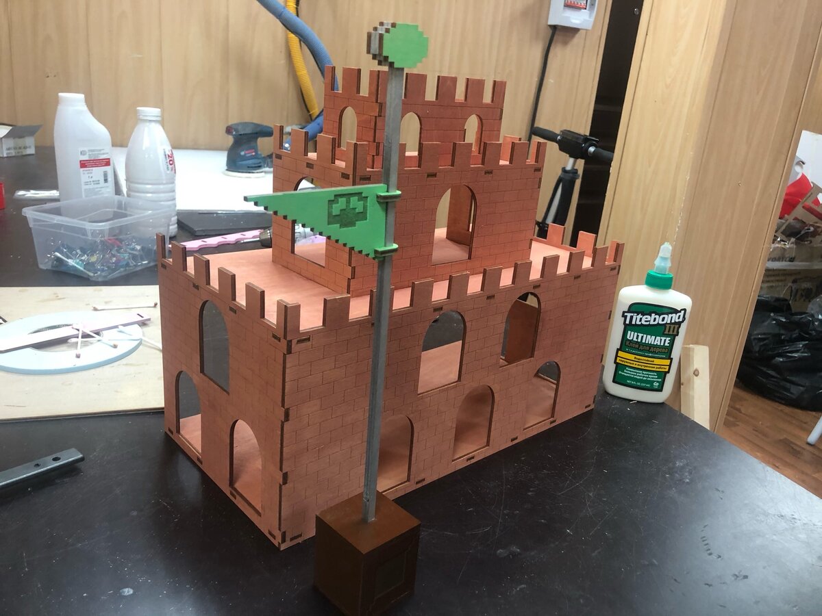 Intra απο ξύλο plywood 3mm-4mm πάχος - Super Mario Wooden Princess Castle Δίασταση 30x30 cm Intraeaxys-qommy4po