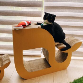 Intra απο ξύλο plywood 3mm-4mm πάχος - Σπίτι για γάτα σε σχήμα φάλαινας Ξύστρα για γάτες από χαρτόνι Δίασταση 40x50 cm Intraeaxys-voq3d4q7 - Image 1