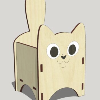 Intra απο ξύλο plywood 3mm-4mm πάχος - Cute Cat Wooden Hair Band Accessories Box 3mm Δίασταση 30x30 cm Intraeaxys-p7ym59r7 - Image 1