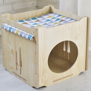 Intra απο ξύλο plywood 3mm-4mm πάχος - Ξύλινο σπίτι για γάτες στοιβαζόμενη αιώρα για γάτες House Kitty Cube δωμάτιο Δίασταση 40x50 cm Intraeaxys-6o3yw3q7 - Image 1