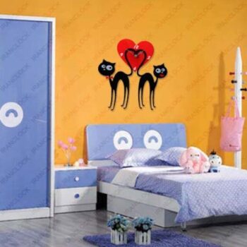 Intra απο ξύλο plywood 3mm-4mm πάχος - Ρολόι τοίχου Cat Lover Δίασταση 30x30 cm Intraeaxys-078y68no - Image 1