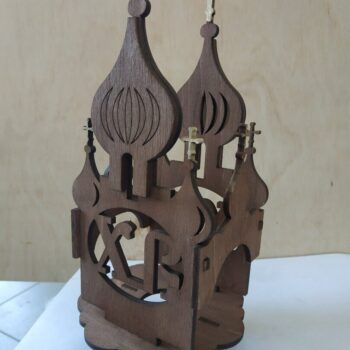 Intra απο ξύλο plywood 3mm-4mm πάχος - Πρότυπο καθεδρικού ναού Δίασταση 30x30 cm Intraeaxys-eoxlvgqo - Image 1