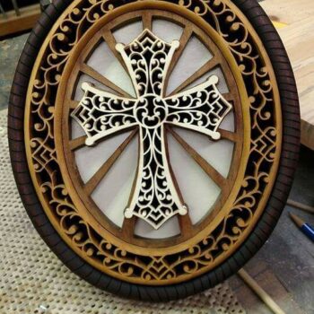 Intra απο ξύλο plywood 3mm-4mm πάχος - Ξύλινος Σταυρός Δίασταση 30x30 cm Intraeaxys-zo9y3y47 - Image 1