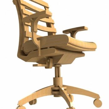 Intra απο ξύλο plywood 3mm-4mm πάχος - Καρέκλα γραφείου σε μινιατούρα Δίασταση 30x30 cm Intraeaxys-zo9y48e7 - Image 5