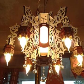 Intra απο ξύλο plywood 3mm-4mm πάχος - Παλαιός Ξύλινος Πολυέλαιος CNC Πριόνι με κύλιση Αρχείο PDF Δίασταση 30x30 cm Intraeaxys-51rrv4r1 - Image 1