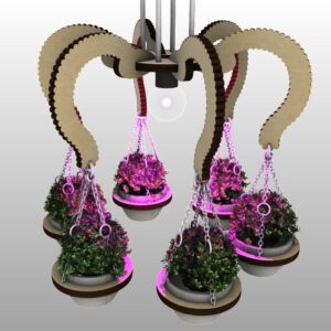 Intra απο ξύλο plywood 3mm-4mm πάχος - Ξύλινες Ζαρντινιέρες Πολυέλαιοι Κρεμαστό Φωτιστικό Ζαρντινιέρα Δίασταση 30x30 cm Intraeaxys-lopqv2z7