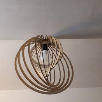 Intra απο ξύλο plywood 3mm-4mm πάχος - Στρογγυλός πολυέλαιος Δίασταση 30x30 cm Intraeaxys-d1lvn8po - Image 1