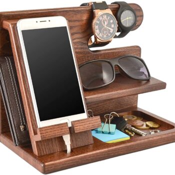 Intra απο ξύλο plywood 3mm-4mm πάχος - Τηλεφωνικός σταθμός σύνδεσης Ash keyhold Wallet Stand Organizer Ανδρικό δώρο για τον σύζυγο πατέρα Δίασταση 30x30 cm Intraeaxys-d1lvkppo - Image 4