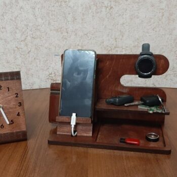 Intra απο ξύλο plywood 3mm-4mm πάχος - Τηλεφωνικός σταθμός σύνδεσης Ash keyhold Wallet Stand Organizer Ανδρικό δώρο για τον σύζυγο πατέρα Δίασταση 30x30 cm Intraeaxys-d1lvkppo - Image 6