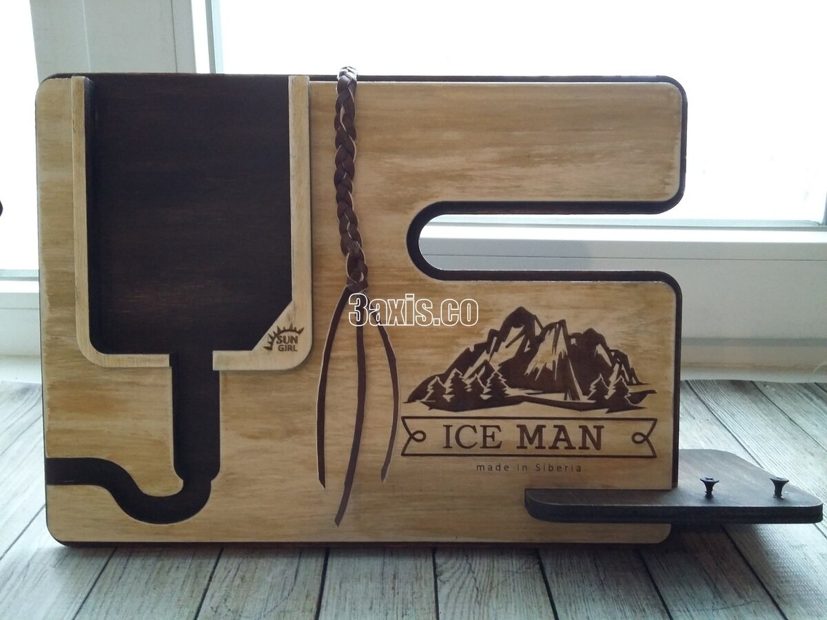 Intra απο ξύλο plywood 3mm-4mm πάχος - Σταθμός σύνδεσης κινητού τηλεφώνου Δίασταση 30x30 cm Intraeaxys-r1z28v21