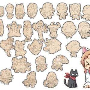 Intra απο ξύλο plywood 3mm-4mm πάχος - Χαραγμένα χαριτωμένα Trolls εικονίδια εμβλήματα Μαγνήτες Δίασταση 30x30 cm Intraeaxys-ro6y49q7