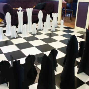 Intra απο ξύλο plywood 3mm-4mm πάχος - Γιγαντιαίο σετ σκακιού Δίασταση 30x30 cm Intraeaxys-zo98mgx1 - Image 1