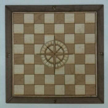 Intra απο ξύλο plywood 3mm-4mm πάχος - Σκακιέρα με ένθετο τριαντάφυλλου πυξίδας Δίασταση 30x30 cm Intraeaxys-eo0qylw1 - Image 1