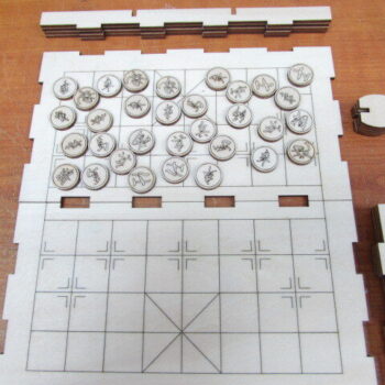 Intra απο ξύλο plywood 3mm-4mm πάχος - Ταξιδιωτικό μέγεθος κινέζικο σκάκι Δίασταση 30x30 cm Intraeaxys-075yqgmo - Image 3