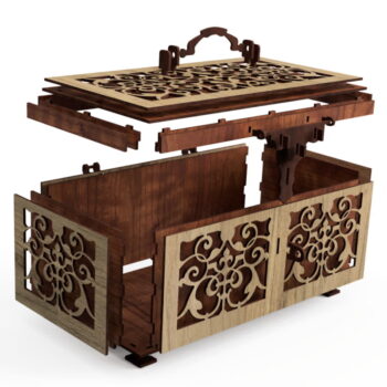 Intra απο ξύλο plywood 3mm-4mm πάχος - Ρουστίκ μπαούλο αποθήκευσης Δίασταση 30x30 cm Intraeaxys-eoxlq84o - Image 4